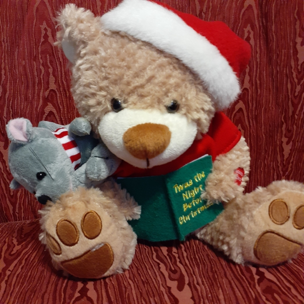 CHRISTMAS ANIMATED TALKING BEAR (TWAS THE NIGHT BEFORE CHRISTMAS)